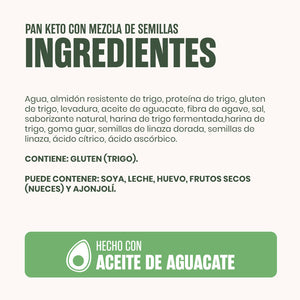 ingredientes pan keto multigrano