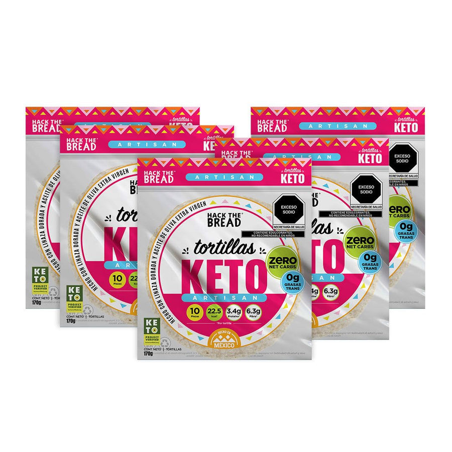 Wraps Keto Zéro Glucides sans sucres de Hack The Bread® - 22,5 calories, 3,4 g de protéines, 6,3 g de fibres